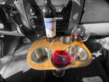 Sprinter Cupholder, snack tray, Bamboo or recycled materials and stainless