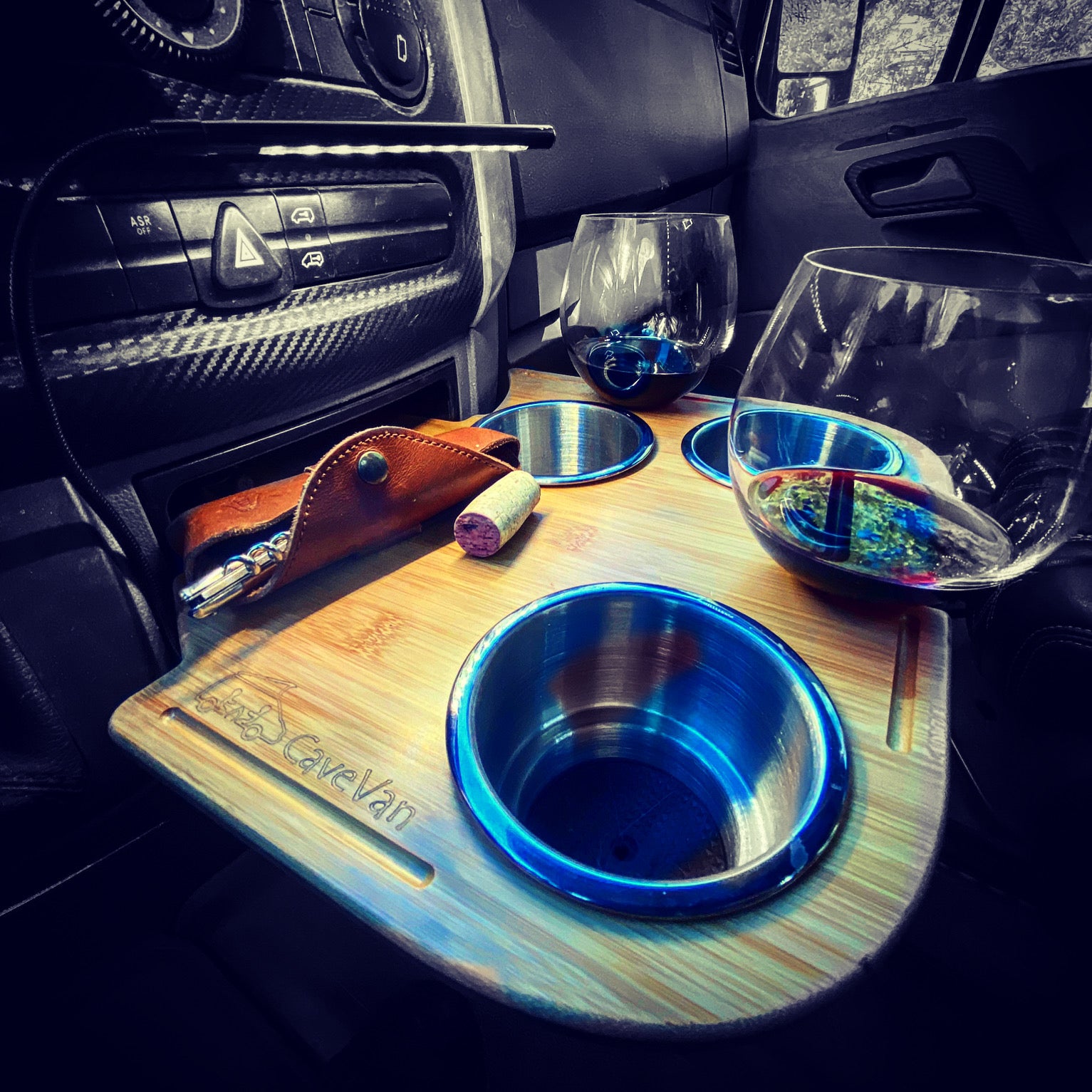 Sprinter Cupholder, snack tray, Bamboo or recycled materials and stain ...